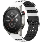 Three Rows Hole Two Color Silicone Watch Band