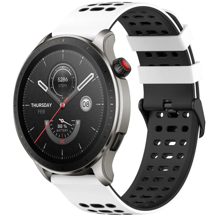 Three Rows Hole Two Color Silicone Watch Band