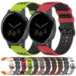 Three Rows Hole Two Color Silicone Watch Band - Image 2