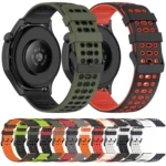 Three Rows Hole Two Color Silicone Watch Band - Image 3