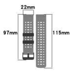 Three Rows Hole Two Color Silicone Watch Band - Image 5