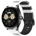 Hollow Three Rows Hole Two Color Silicone Watch Band