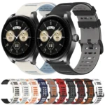 Hollow Three Rows Hole Two Color Silicone Watch Band - Image 2