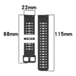 Hollow Three Rows Hole Two Color Silicone Watch Band - Image 5