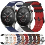 Hollow Three Rows Hole Two Color Silicone Watch Band - Image 2