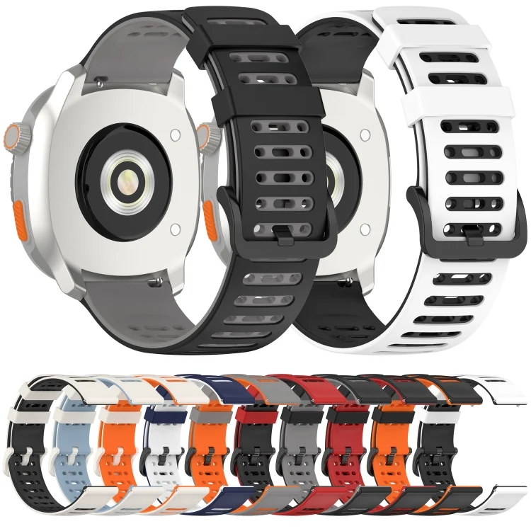 SYA0027699_B2.webp Hollow Three Rows Hole Two Color Silicone Watch Band - Image 3