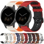 Hollow Three Rows Hole Two Color Silicone Watch Band - Image 2