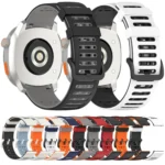 Hollow Three Rows Hole Two Color Silicone Watch Band - Image 3