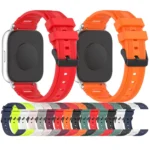 Vertical Pattern Black Buckle Silicone Watch Band - Image 3