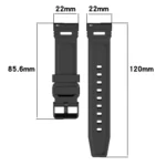 Vertical Pattern Black Buckle Silicone Watch Band - Image 4