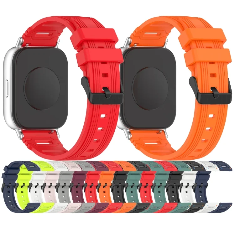 SYA0027708_B2.webp Vertical Pattern Black Buckle Silicone Watch Band - Image 3