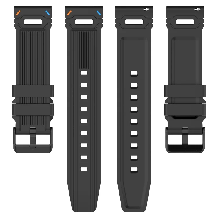 SYA0027708_B4.webp Vertical Pattern Black Buckle Silicone Watch Band - Image 5