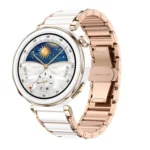 Butterfly Buckle Ceramic White Metal Watch Band