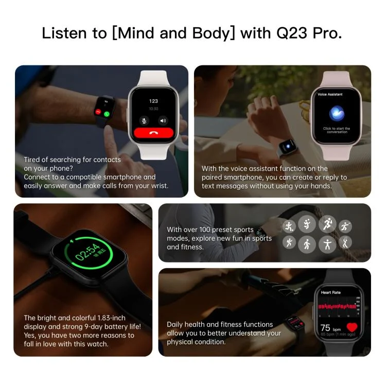 SYA0027775_B2.webp Q23 Pro 1.83 inch Color Screen IP68 Waterproof Bluetooth Call Smart Watch, Support Health Monitoring - Image 3