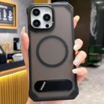 Skin Feel Frameless MagSafe PC Phone Case with Fold Holder, For iPhone 16 Pro Max, For iPhone 16 Pro, For iPhone 16 Plus, For iPhone 16
