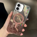 Plating Gradient Glacier Texture MagSafe Phone Case, For iPhone 16 Plus, For iPhone 16