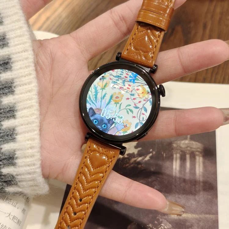 SYA0027900_B3.webp Heart-Shaped Embossed 22mm Leather Watch Band - Image 4