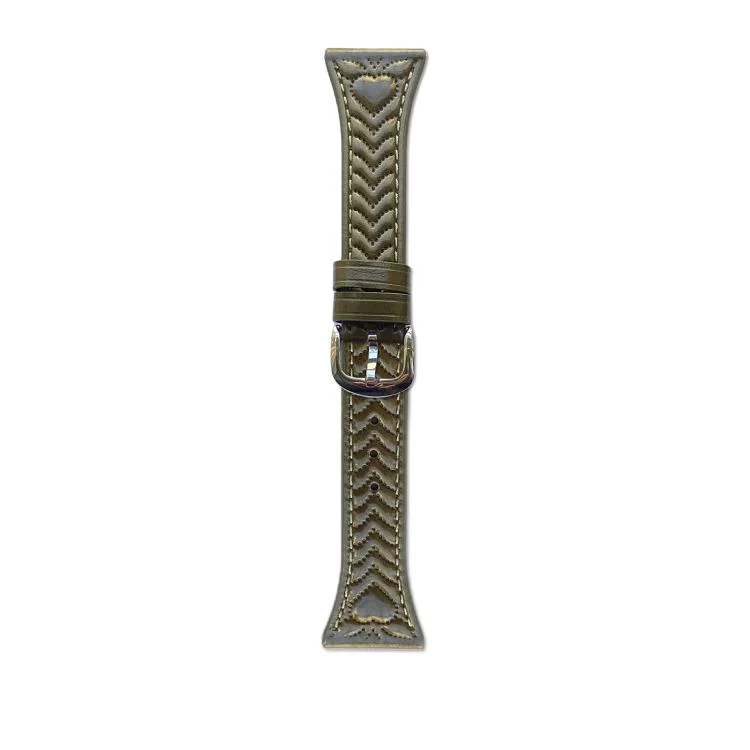 20mm Heart-Shaped Embossed Leather Watch Band