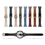 Heart-Shaped Embossed 22mm Leather Watch Band - Image 2
