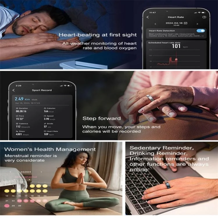 SYA0027933_B4.webp R10 SIZE 10 Smart Ring, Support Heart Rate / Blood Oxygen / Sleep / Multiple Sports Modes - Image 5