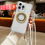 Traveler Crossbody Lanyard MagSafe Four-corner TPU Clear Phone Case, For iPhone 16 Pro Max, For iPhone 16 Pro, For iPhone 16 Plus, For iPhone 16, For iPhone 15 Pro Max, For iPhone 15 Pro