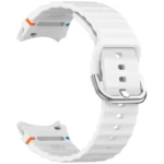 Wavy Grain Stitched Silver Buckle Silicone Watch Band - Image 7