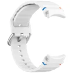 Wavy Grain Stitched Silver Buckle Silicone Watch Band - Image 8
