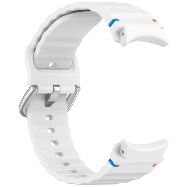 SYA002797101A_3.webp Wavy Grain Stitched Silver Buckle Silicone Watch Band - Image 8