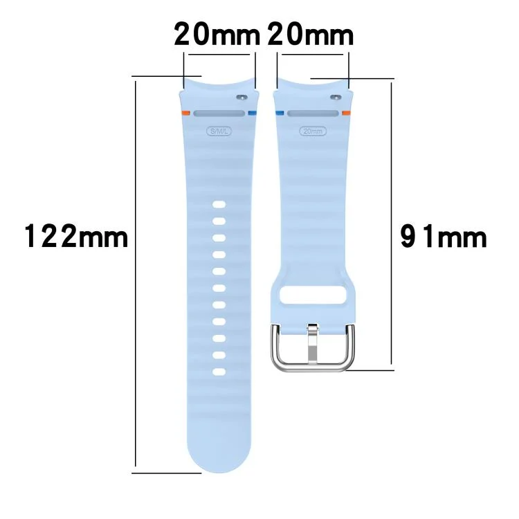 SYA0027971_B3.webp Wavy Grain Stitched Silver Buckle Silicone Watch Band - Image 4