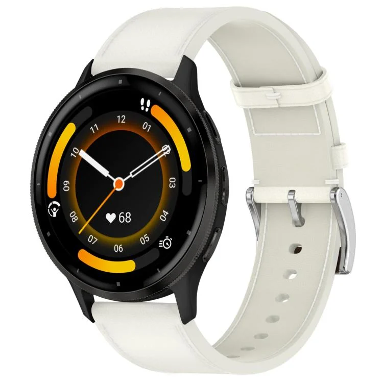 Press Button 22mm Leather Watch Band