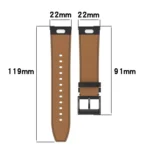 Press Button 22mm Leather Watch Band - Image 3