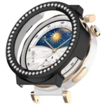 Single Row Diamond Half Coverage PC Hollow Watch Protective Case