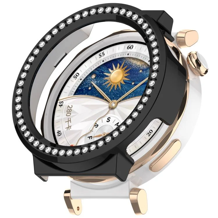 Single Row Diamond Half Coverage PC Hollow Watch Protective Case