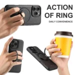 Suteni G3 Oil Wax 360 Rotation Holder MagSafe Back Phone Case, For iPhone 13 Pro Max, For iPhone 13 Pro, For iPhone 13, For iPhone 12, For iPhone 12 Pro Max, For iPhone 12 Pro - Image 2