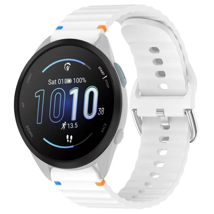 Wavy Grain Stitched 20mm Silicone Watch Band