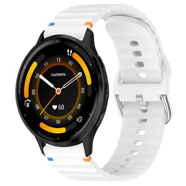 Wavy Grain Stitched 22mm Silicone Watch Band