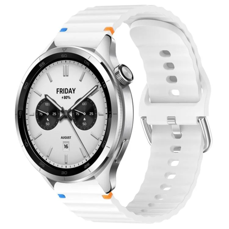 Wavy Grain Stitched 22mm Silicone Watch Band