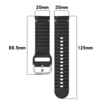 Wavy Grain Stitched 20mm Silicone Watch Band - Image 5