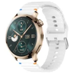 Wavy Grain Stitched 22mm Silicone Watch Band