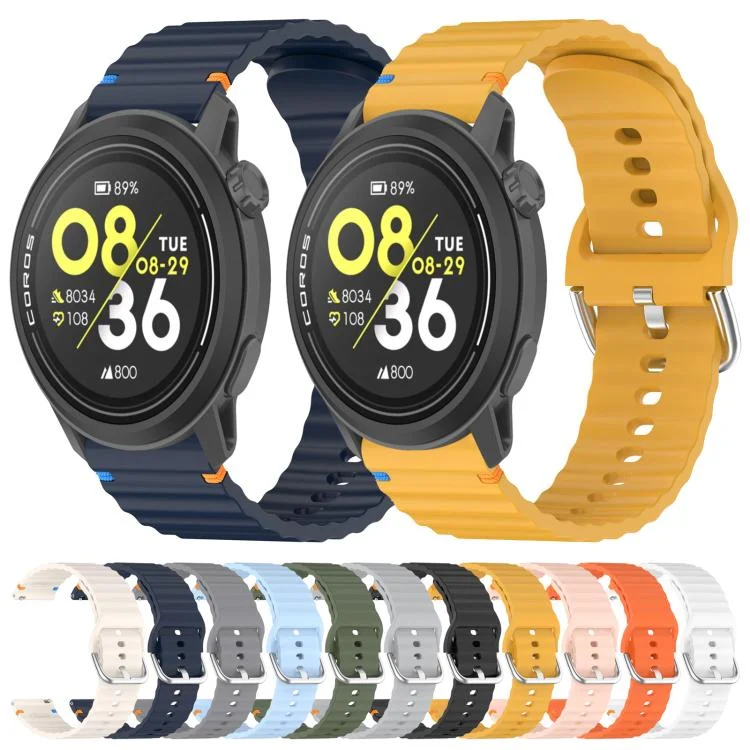 SYA0028081_B1.webp Wavy Grain Stitched 22mm Silicone Watch Band - Image 2