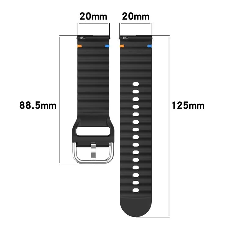 SYA0028081_B4.webp Wavy Grain Stitched 22mm Silicone Watch Band - Image 5