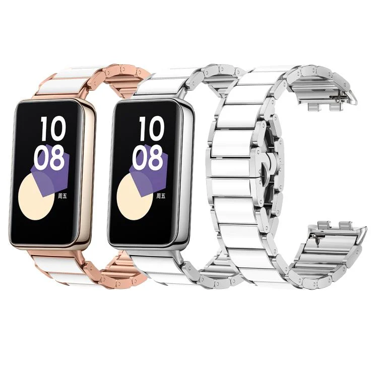 SYA0028106_B2.webp Butterfly Buckle Ceramic White Metal Watch Band - Image 3
