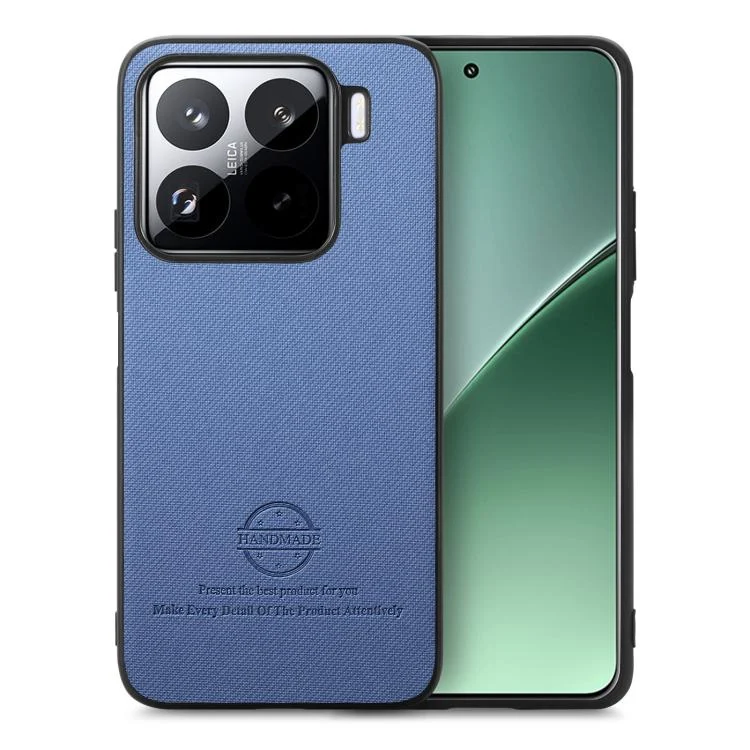 Twill Fabric Leather Skin Back Phone Case, For Xiaomi 15 Pro, For Xiaomi 15