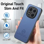 Twill Fabric Leather Skin Back Phone Case, For Redmi 14C - Image 6