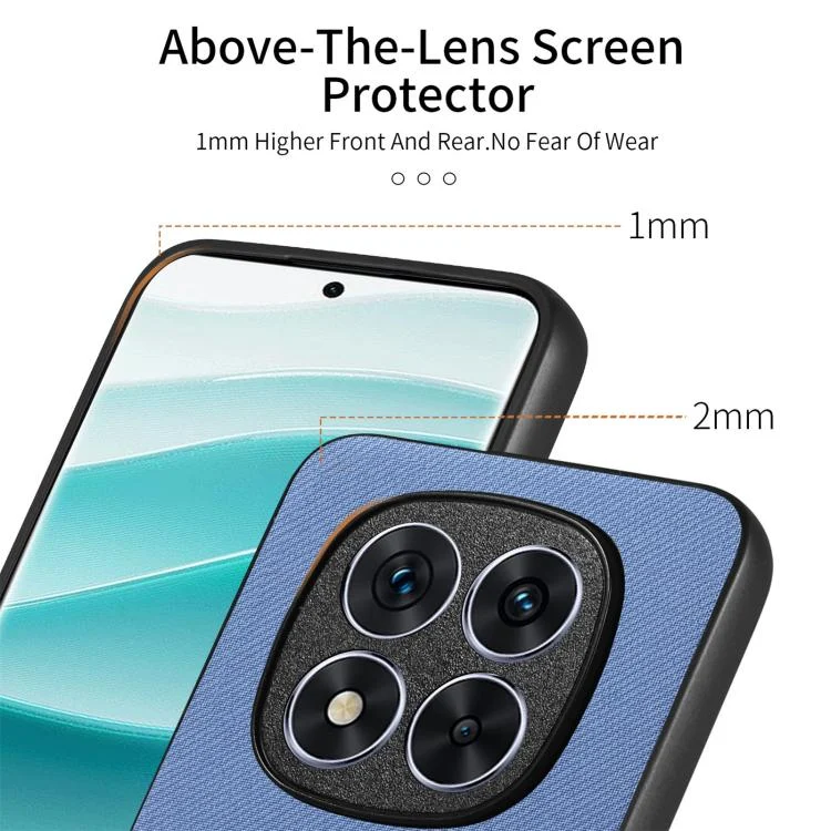 SYA002810906A_2.webp Twill Fabric Leather Skin Back Phone Case, For Redmi Note 14 Pro 5G, For Xiaomi 14T - Image 4