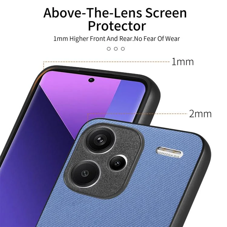 SYA002810912A_2.webp Twill Fabric Leather Skin Back Phone Case, For Redmi Note 13 Pro+, For Xiaomi 13T - Image 4
