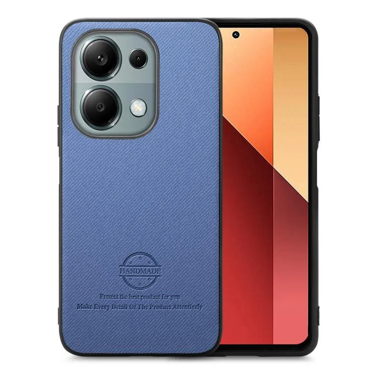 Twill Fabric Leather Skin Back Phone Case, For Redmi Note 13 Pro 4G, For Redmi Note 13 4G