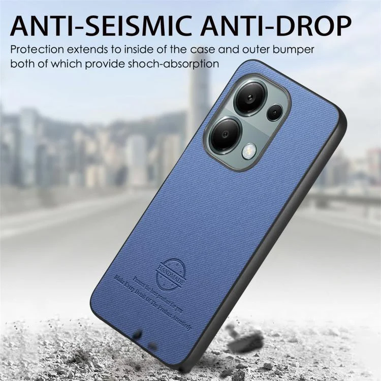 SYA002810913A_3.webp Twill Fabric Leather Skin Back Phone Case, For Redmi Note 13 Pro 4G, For Redmi Note 13 4G - Image 5