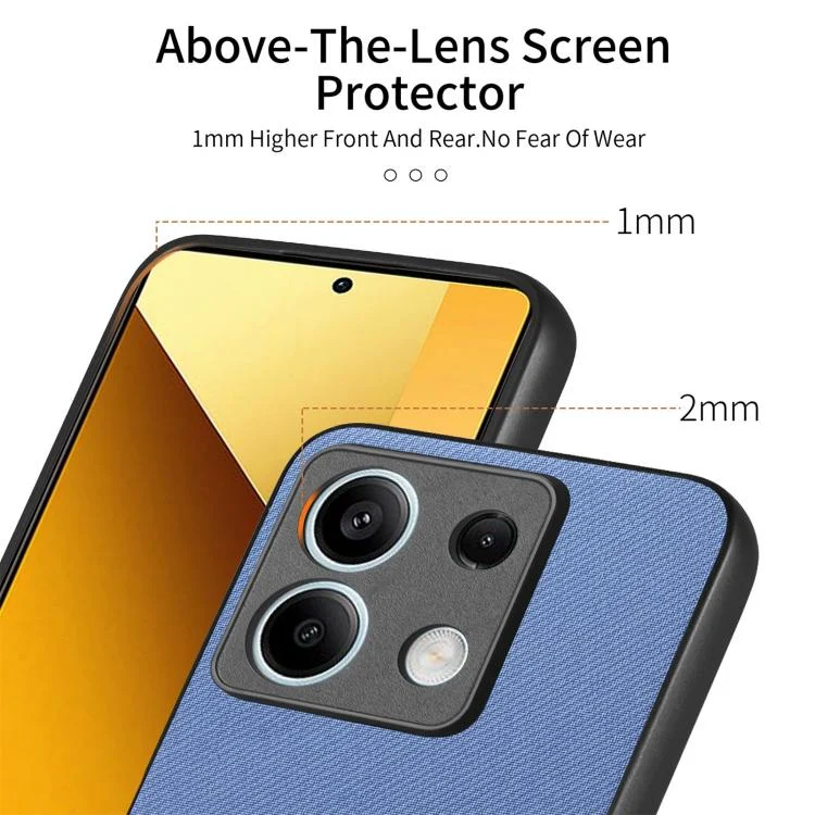 SYA002810916A_2.webp Twill Fabric Leather Skin Back Phone Case, For Redmi Note 13 5G, For Redmi 13C - Image 4