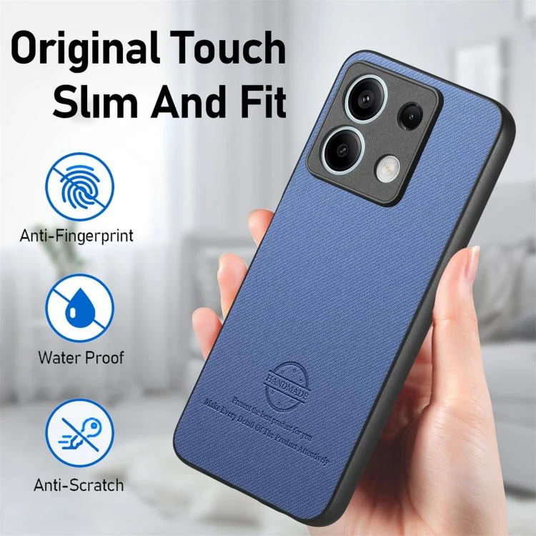 SYA002810916A_4.webp Twill Fabric Leather Skin Back Phone Case, For Redmi Note 13 5G, For Redmi 13C - Image 6